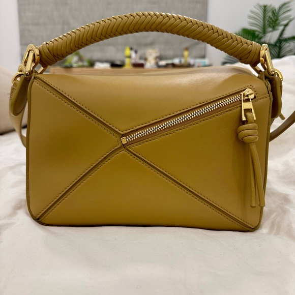 Loewe Small Puzzle Bag with Woven Strap in Sahara - Picture 6 of 9